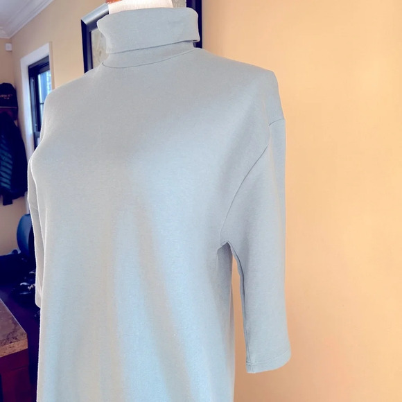 Zara Sea Foam Green Mock Neck Shift Dress Women’s Size Medium - Picture 2 of 5